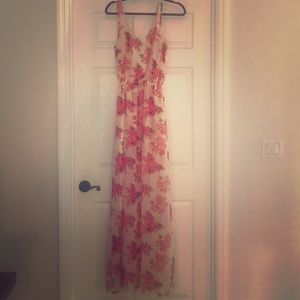 Boutique blush pink floral maxi dress